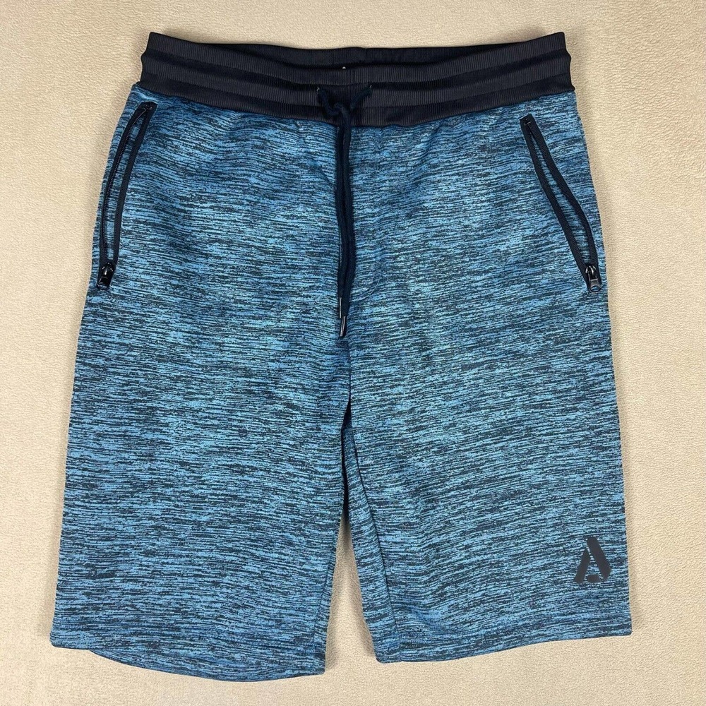 Akademiks STADM Fleece Athletic Shorts‎ Mens M Elastic Waist w Drawstring Blue